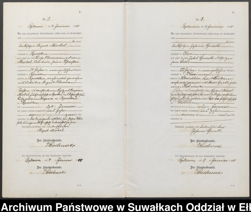 image.from.unit.number "C 2. Sterbe=Register (Neben=Register) Standesamt Rydzewen"