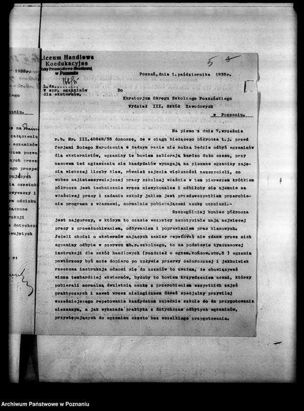 Obraz 8 z jednostki "Liceum Handlowe Koedukacyjne Izby Przemysłowo-Handlowej- Poznań [lista abiturientów i eksternistów]"