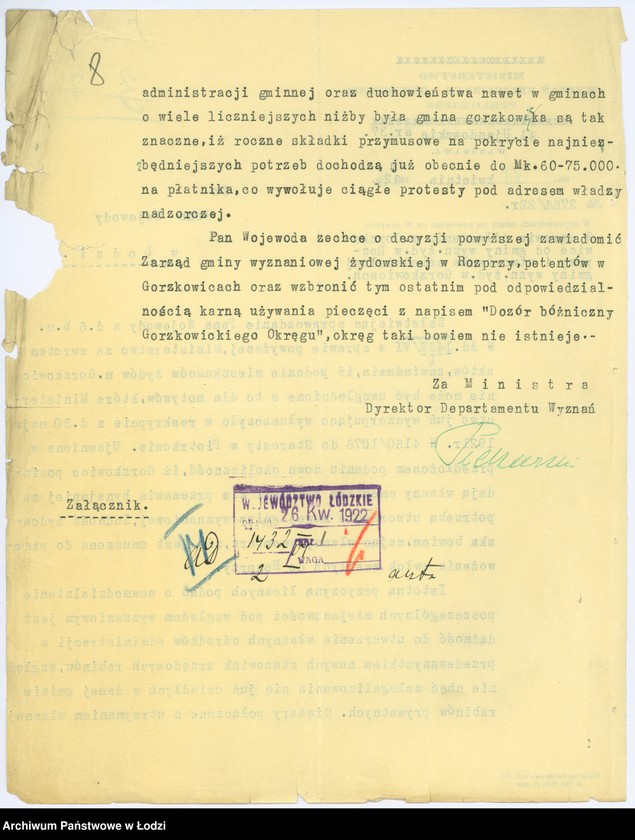 Obraz 11 z jednostki "[Sprawy wyznania mojżeszowego]"