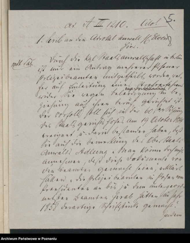 Obraz 11 z jednostki "Klage der Posener Polizeibeamten gegen den Rechtsanwalt Elven in Köln wegen Beamtenbeleidigung im Działyński - Prozess"