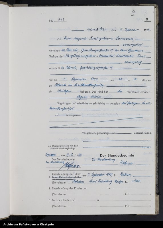Obraz 11 z jednostki "Geburtenbuch/Zweitbuch/Tom II,Nr 366 - 517"