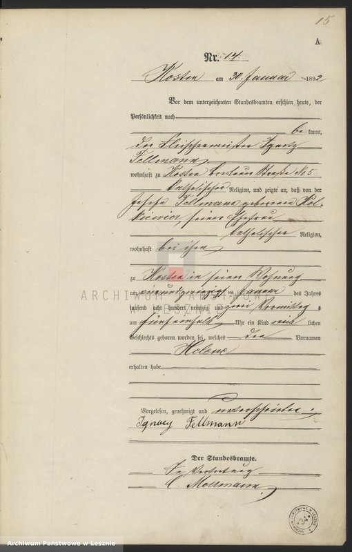 Obraz 18 z jednostki "[Księga urodzeń - miasto]"