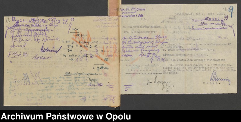 image.from.unit.number "Grundakten für Band VII Blatt 265 des Grundbuchs von Oberlangendorf Eigentümer Albert und Hedwig geboren Schope Rothersche Eheleute, Franke Gregor Hedwig Franke Rother geboren Schöpe, Kirchner August."