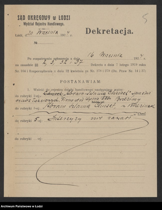 Obraz 7 z jednostki "Abram Szlama Chuset – sprzedaż resztek łokciowych"