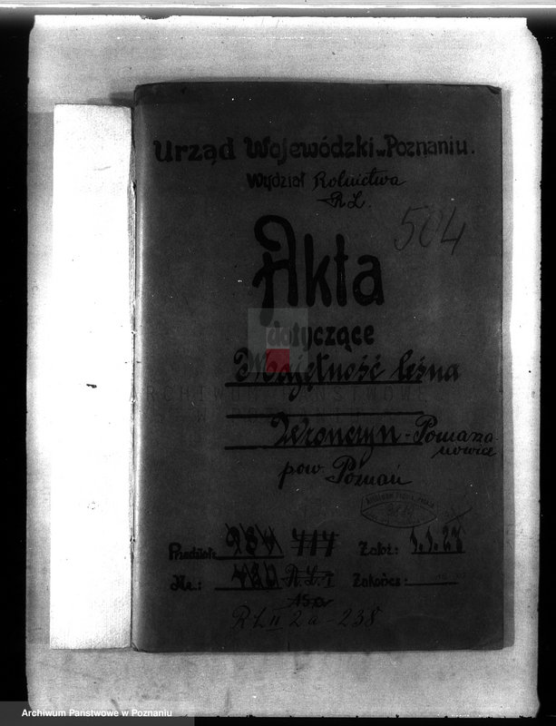 Obraz 3 z jednostki "Majętność leśna Wronczyn-Pomarzanowice powiat poznański"