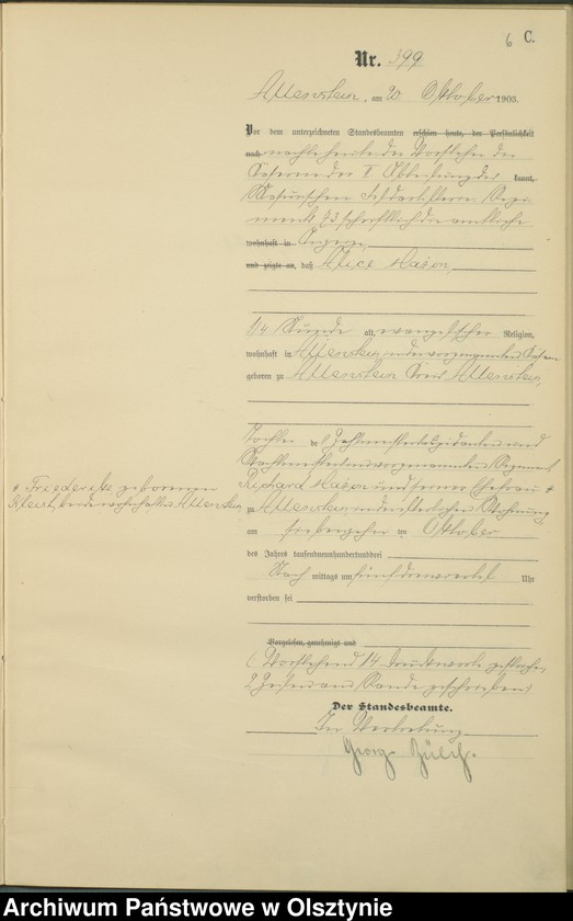 image.from.unit.number "Sterbe-Haupt-Register Tom II,Nr 396 - 488"