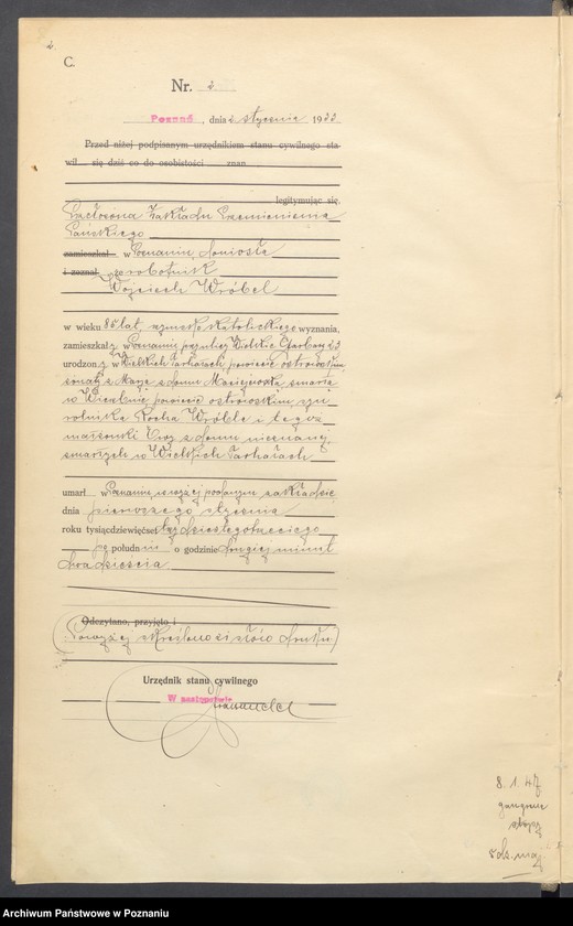 Obraz 4 z jednostki "Księga miejscowa zgonów tom I [Rejestr główny zgonów]"