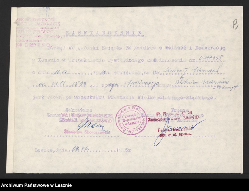 image.from.unit.number "Adamczak Wincenty, Adamczak Pelagia - Powstanie Wielkopolskie 1919 "