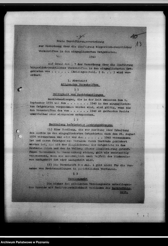 Obraz 17 z jednostki "Einführung des deutschen Rechts im Wartheland."