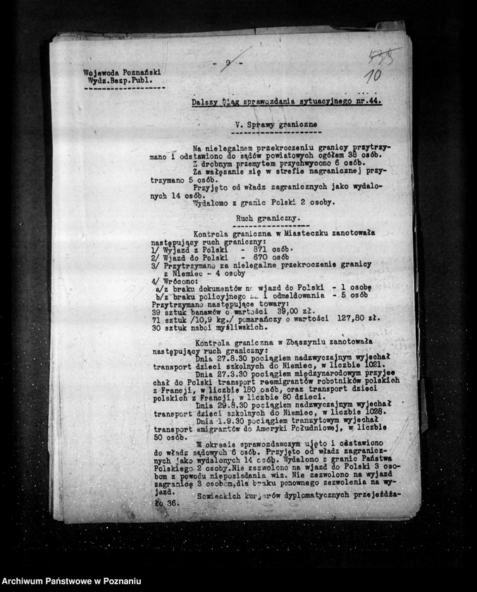 Obraz 15 z jednostki "Sprawozdania sytuacyjne tygodniowe za czas od 31 sierpnia do 2 października 1930 r. /44-48/"