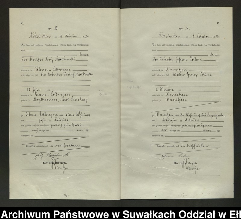 image.from.unit.number "Sterbe=Haupt=Register des Königlichen Preussischen Standes-Amtes Nikolaiken Kreis Sensburg"