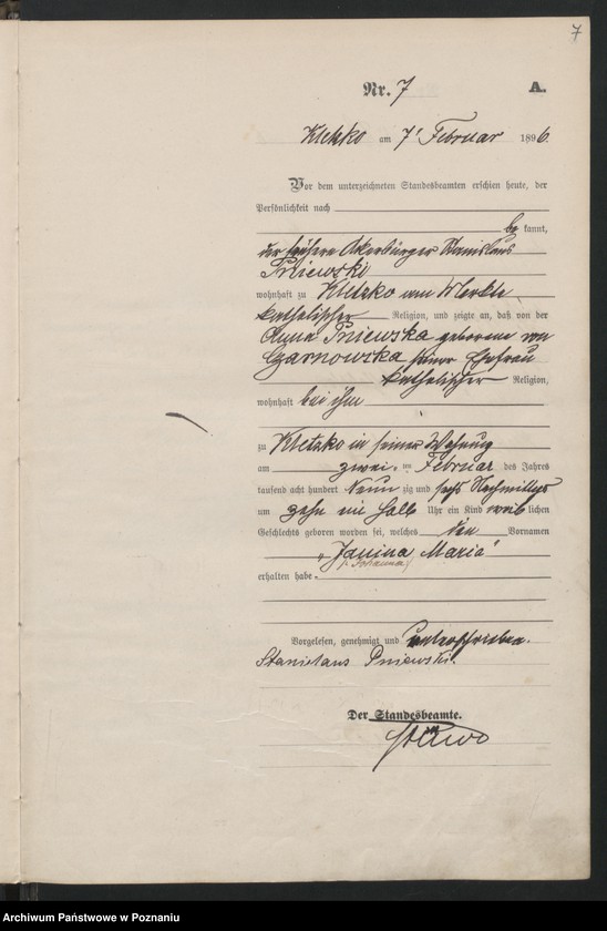 Obraz 10 z jednostki "Księga urodzeń"