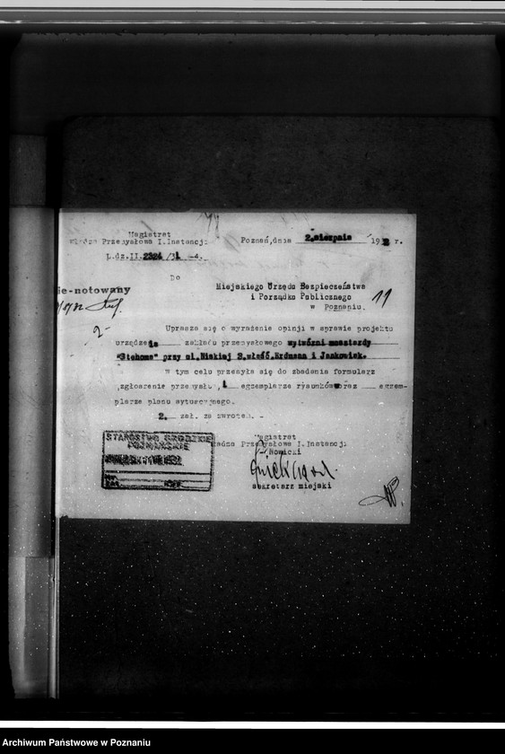 Obraz 15 z jednostki "Zatwierdzenie zakładu przemysłowego /wytwórni musztardy/ "Stenomy" w Poznaniu"