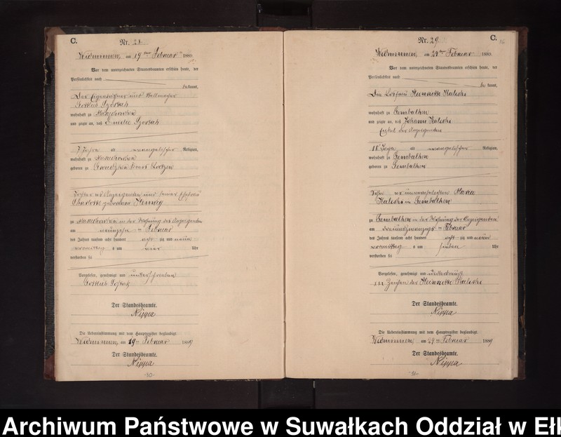Obraz 19 z jednostki "Sterbe-Neben-Register des Preussischen Standes-Amtes Widminnen Kreis Loetzen"