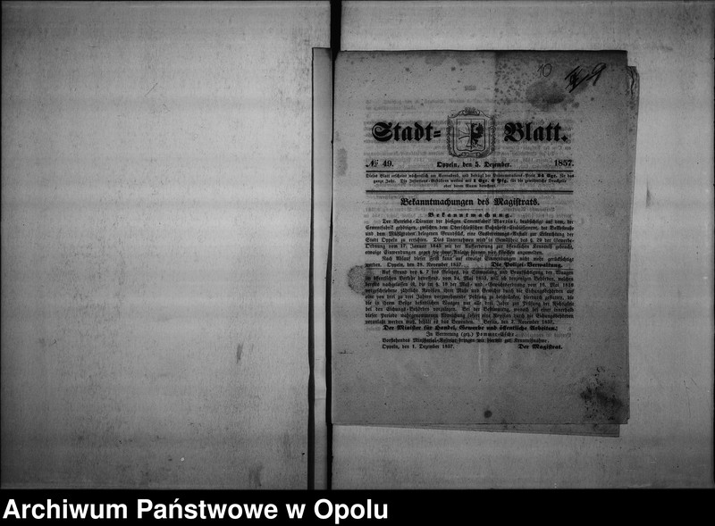 Obraz 12 z jednostki "Acta der Polizei - Verwaltung zu Oppeln betreffend gewerbl[iche] Anlage die Gasanstalt Vol. I"