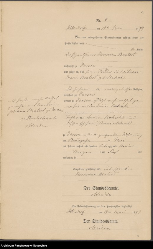 Obraz 12 z jednostki "Sterbe-Register (Neben-Register)"