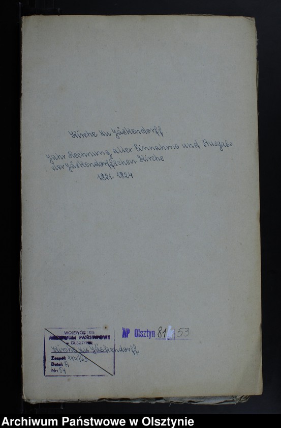 image.from.unit.number "Jahr Rechnung aller Einnahme und Ausgabe der Jäskendorffschen Kirche"