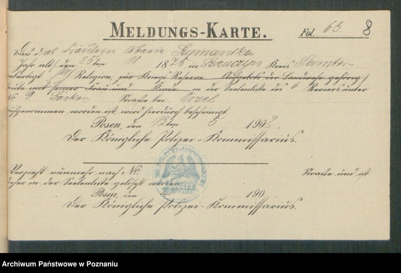 Obraz 10 z jednostki "[Dokumenty dostarczone przez narzeczonych do zawarcia związku małżeńskiego za 1902 rok. Tom IX]"