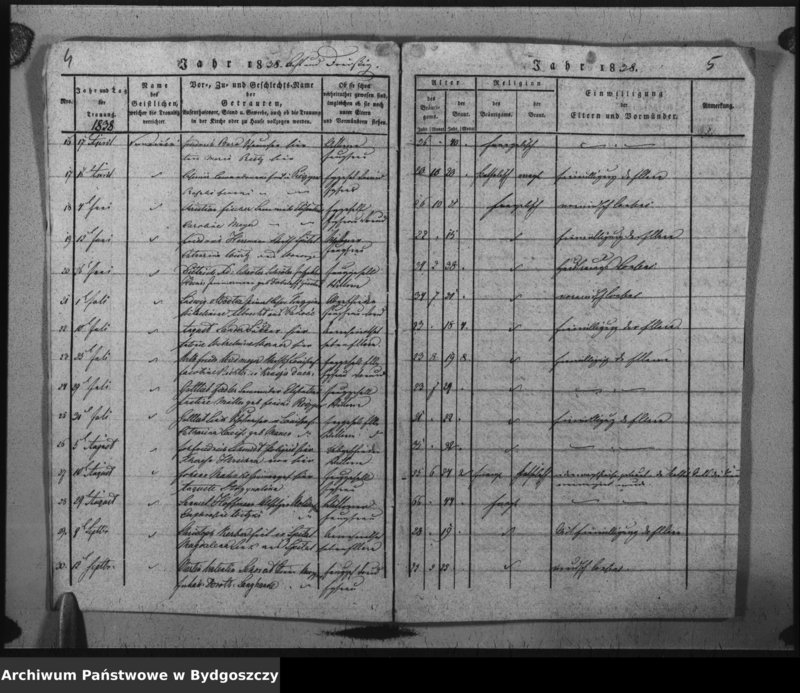 image.from.unit.number "Verzeichniss der Getrauten aus der evangel. Stadt- und Landgemeinde von Inowrazlaw Jahr 1838 bis 1841"