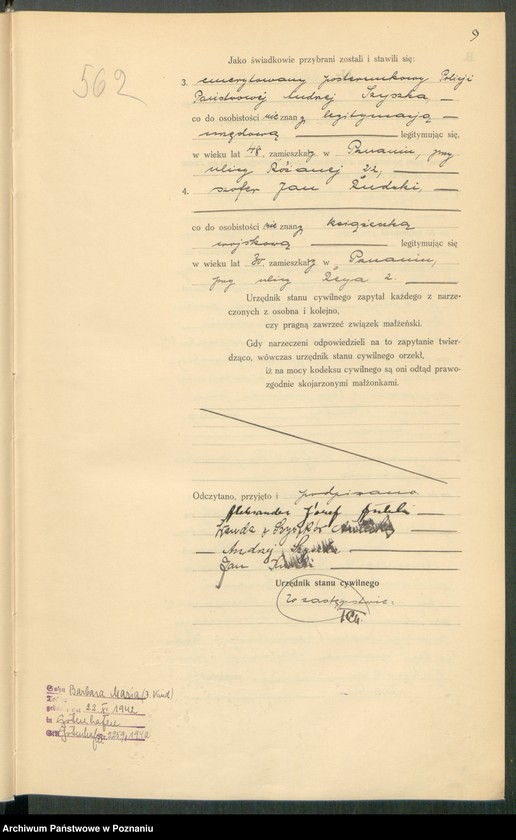 Obraz 11 z jednostki "Księga miejscowa małżeństw tom III [Rejestr główny małżeństw]"