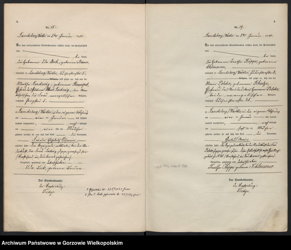 Obraz 13 z jednostki "Geburts Register"