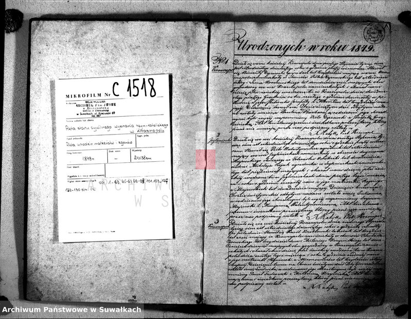 image.from.unit.number "Duplikat Akt Urodzonych, Zaślubionych i Umarłych Parafii Krasnopolskiej 1849 roku."