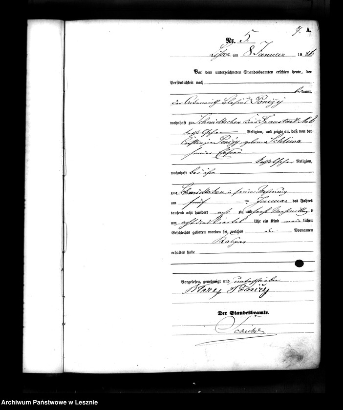 Obraz 8 z jednostki "[Księga urodzeń]"