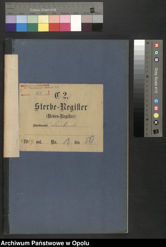 image.from.unit.number "Sterbe-Register (Neben-Register) Standesamt Leubusch 1909"