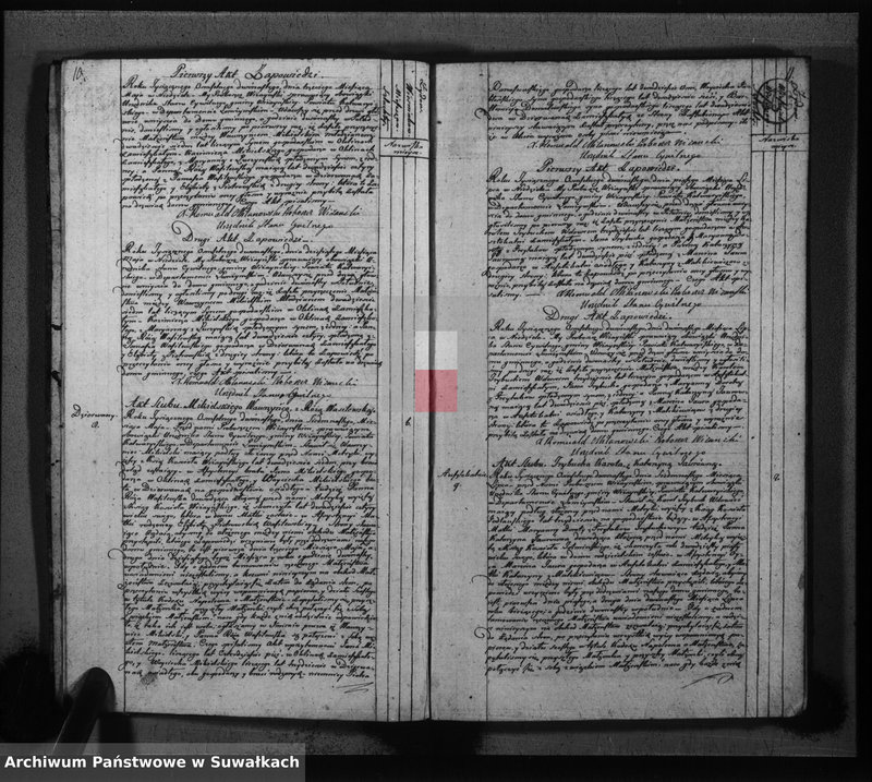 image.from.unit.number "Księga do zapisywania aktów cywilnych małżeństwa gminy wiżajńskiey, departamentu łomżyńskiego, powiatu kalwaryjskiego"