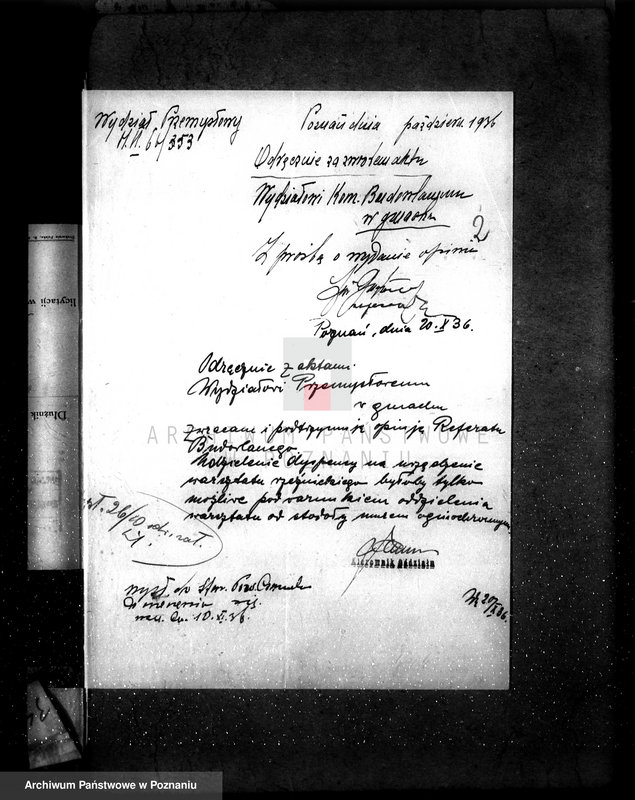 Obraz 6 z jednostki "Zatwierdzenie zakładu przemysłowego /rzeźnia i warsztat/ Jan Warnke, Gębice pow. czarnkowski"