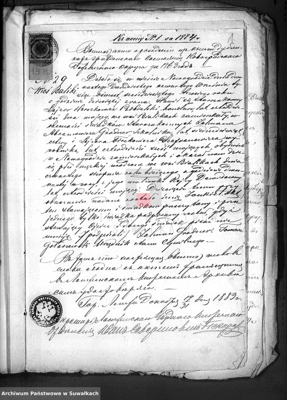 image.from.unit.number "Dokumenty o brakososčetavšichsja Evrejach v Serejskom božničnom Okruge za 1884 god"