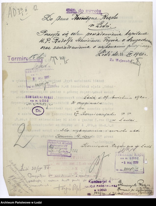 Obraz 15 z jednostki "[Korespondencja i okólniki w sprawach przynależności państwowej, wyznaniowych, administracyjnych itp.]"