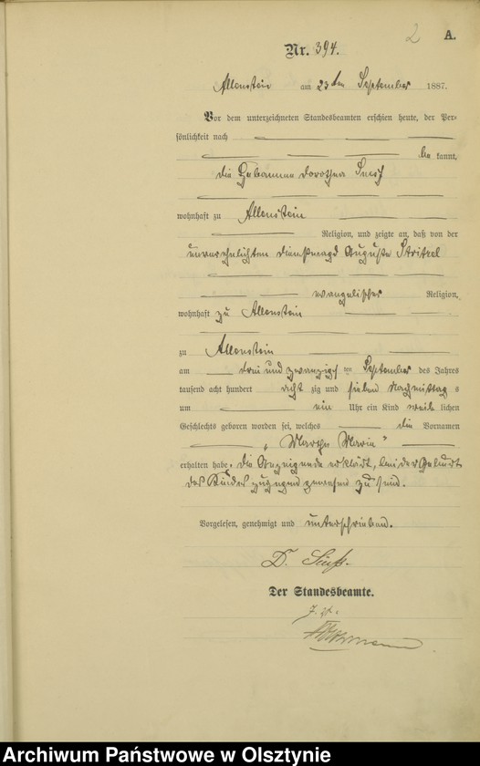 image.from.unit.number "Geburts-Haupt-Register Tom II,Nr 394 -590"