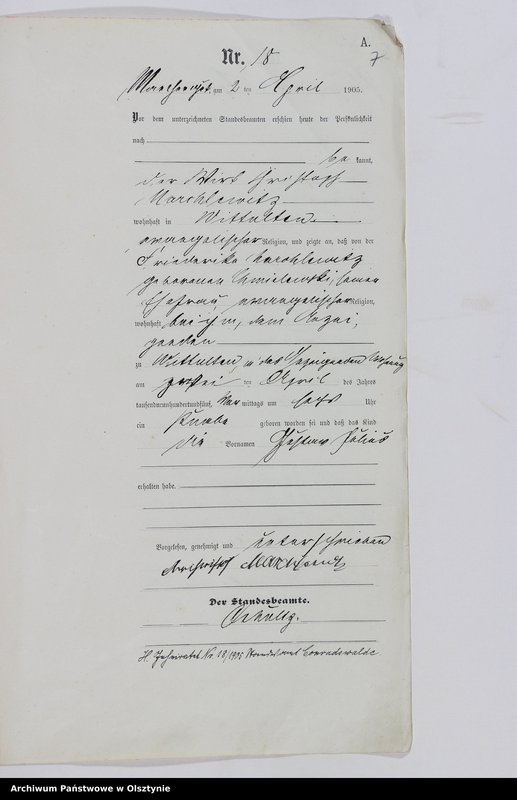 Obraz 9 z jednostki "Geburts-Haupt-Register Nr.1-47. 1-69"