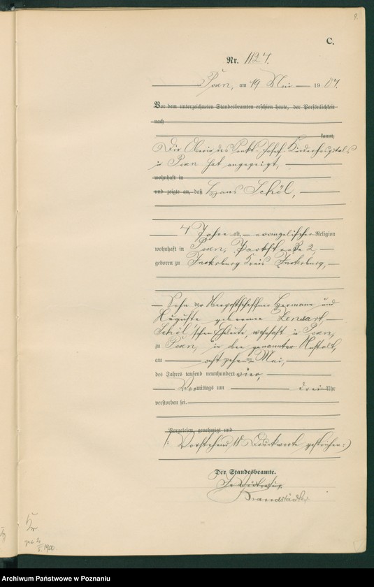 Obraz 11 z jednostki "Księga miejscowa zgonów tom III"