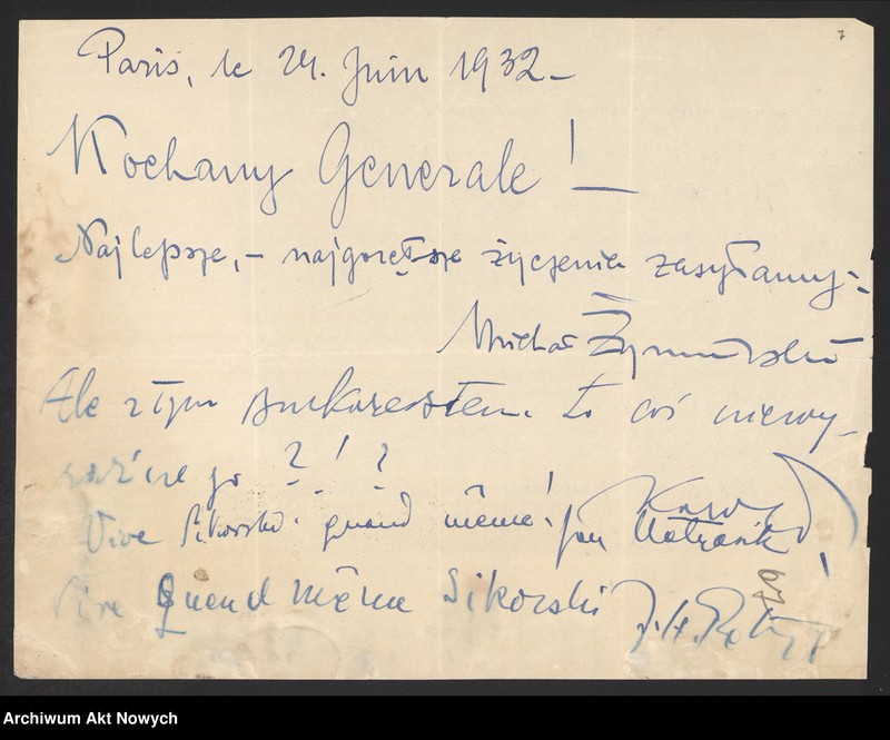 image.from.unit.number "Aubac Stefan, dziennikarz.  Pomoc w wydaniu i rozsyłaniu prac W. Sikorskiego. Życzenia dla Władysław Sikorskiego, m.in. Z dopiskiem Michała Żymierskiego i Józefa Rettingera."