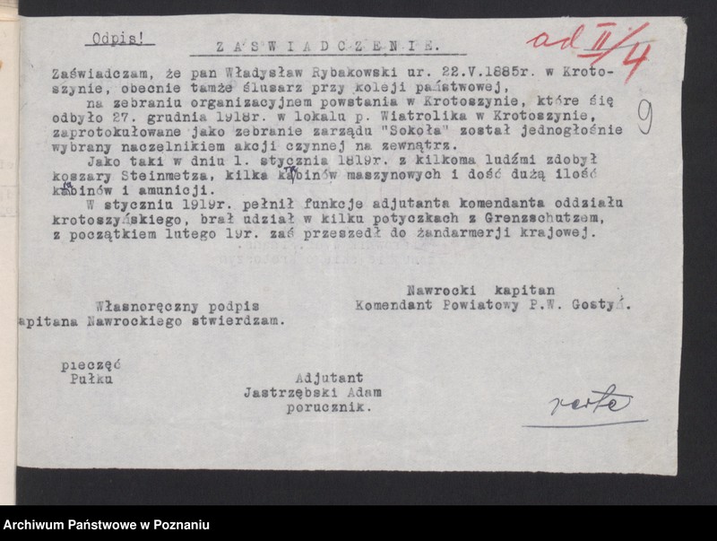 Obraz 14 z jednostki "Krotoszyn - akta delegata powiatowego."