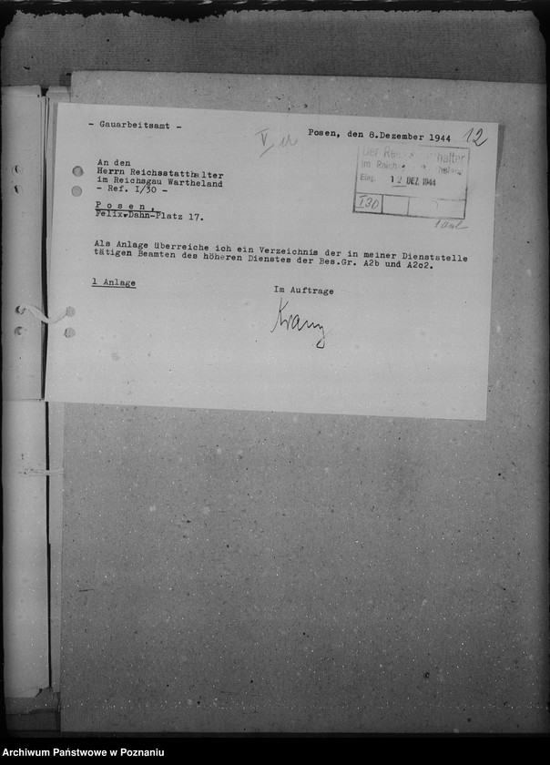 Obraz 16 z jednostki "Dienstaltersliste der Beamten des höheren Dienstes"