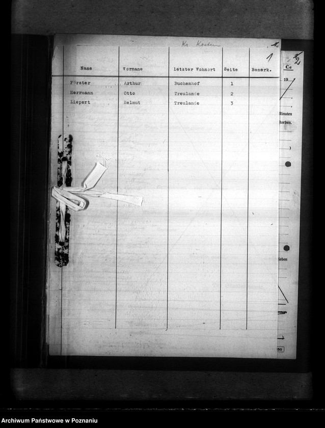 Obraz 5 z jednostki "Kreis Kosten (Kościan). Wykaz miejscowych Niemców, którzy zginęli w 1939 roku"