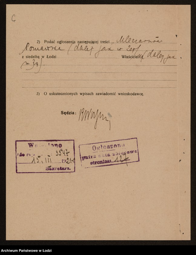 Obraz 8 z jednostki "Jadwiga Słomczykowska - Mleczarnia Poznańska"