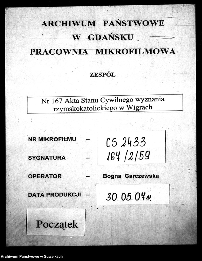 Obraz 1 z jednostki "Dokumienty Brakosočetavšichsja Vigierskago Rimsko- Katoličeskago Prichoda za 1901 g"