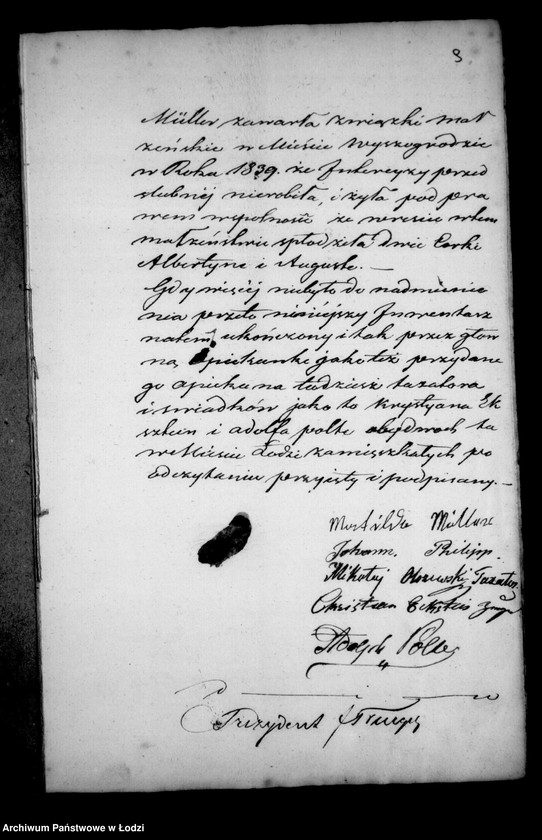 Obraz 13 z jednostki "Akta tyczące się ustanowienia opieki nad nieletnimi Albertyną i Augustą Müller"