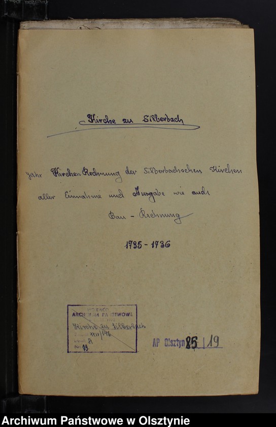 image.from.unit.number "Jahr Kirchen Rechnung der Silberbachschen Kirchen aller Einnahme und Ausgabe wie auch Bau-Rechnung"