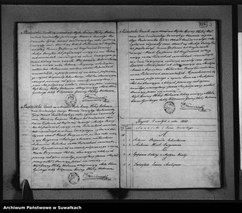 image.from.unit.number "Duplikat Aktow Urodzonych , Zmarłych i Zaślubionych Sekty Filiponów Gminy Hołny Wolmera na rok 1860"