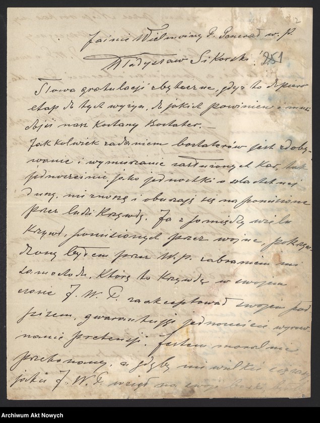 image.from.unit.number "Działalność Władysława Sikorskiego jako szefa Sztabu Generalnego WP. Sprawa uposażeń oficerów. Współpraca z francuskim dowództwem wojskowym. Stosunki dyplomatyczne między Polską a Rosją Radziecką. Raport, korespondencja."