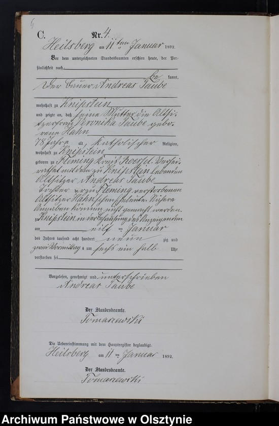 image.from.unit.number "Sterbe-Neben-Register Tom I,Nr 1 - 100"