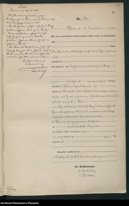 Obraz 15 z jednostki "Księga miejscowa zgonów tom I [Rejestr główny zgonów]"