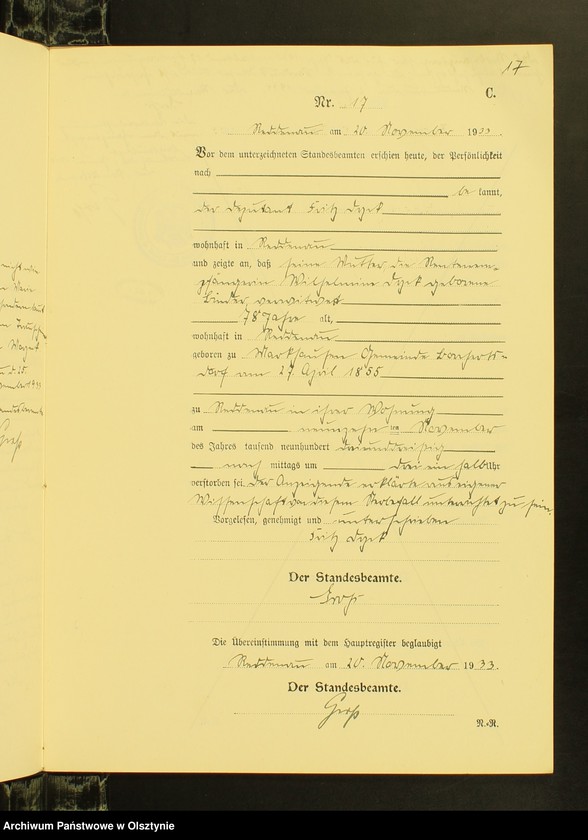image.from.unit.number "Sterbe-Neben-Register Nr 1 - 17 [ Księga zgonów - wtóropis ]"