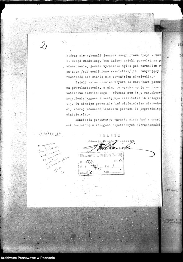 Obraz 6 z jednostki "Opcje, sprawy kolonizacyjne, przewłaszczenia, eksmisje kolonistów [organizacyjne i parcelacyjne]"