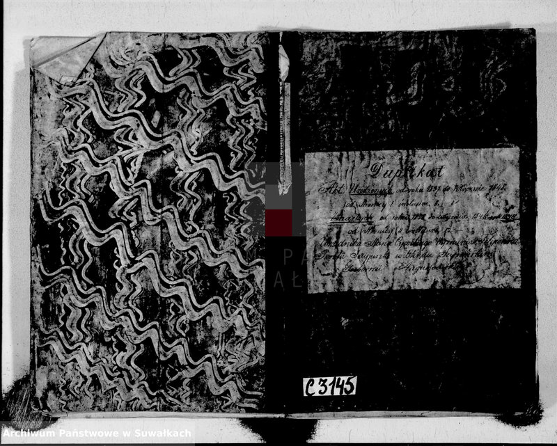 image.from.unit.number "Duplikat Akt Urodzonych, Zmarłych Urzędnika Stanu Cywilnego Wyznania Filipońskiego Parafii Szejpiszki w Okręgu Sejnenskim Gubernii Augustowskiej"